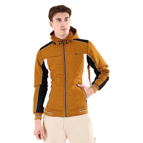 Image of The Indian Garage Co Men Regular Fit Colourblocked Bomber Jackets
