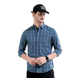The Indian Garage Co Mens Cotton Slim Checkered Casual Shirt