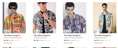 Image of The Indian Garage Co Men Fashion Shirt Minimum 80% Discount