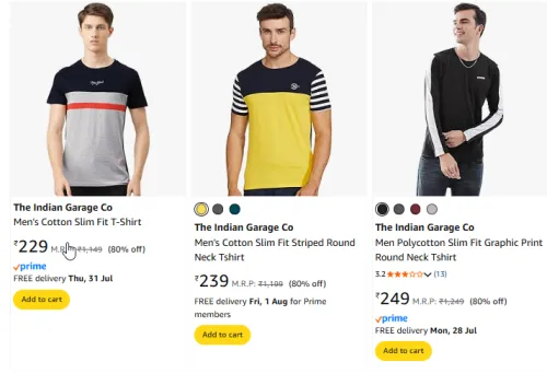 Image of The Indian Garage Co Men Fashion Tshirt Minimum 75% Discount