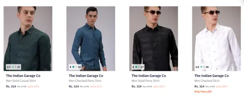 Image of The Indian Garage Co Men’s Shirt Starting @ ₹314