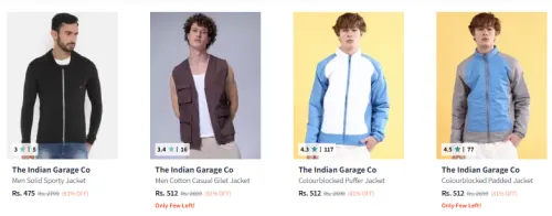 Image of The Indian Garage Co. Men's Jackets upto 83% Discount
