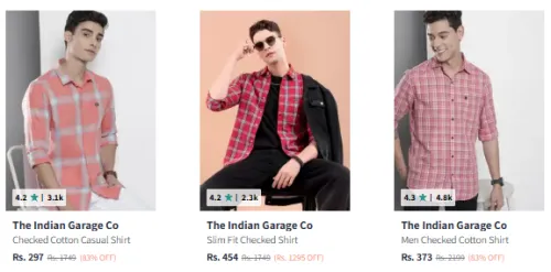Image of The Indian Garage Co. Men's Shirt upto 83% Discount