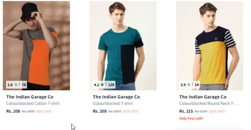 Image of The Indian Garage Co Men's T Shirt Starting @ ₹208