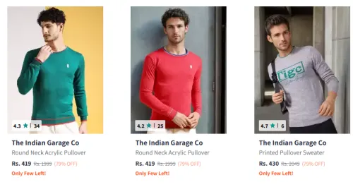 Image of The Indian Garage Co Men's SweatShirt Minimum 70% Discount