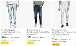 The Indian Garage Co Mens Jeans Minimum 70% Discount