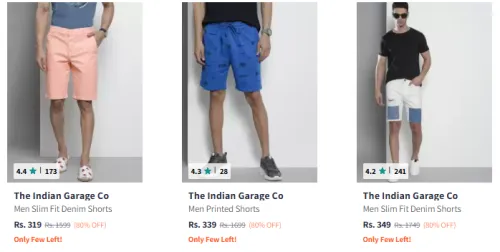 Image of The Indian Garage Co Men Shorts Starting @ ₹319