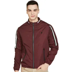 The Indian Garage Co Men Slim Fit Solid Bomber Jackets