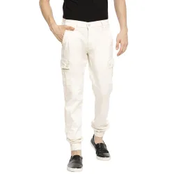 The Indian Garage Co Men Slim Fit Solid Mid-Rise Cuffed Cargos