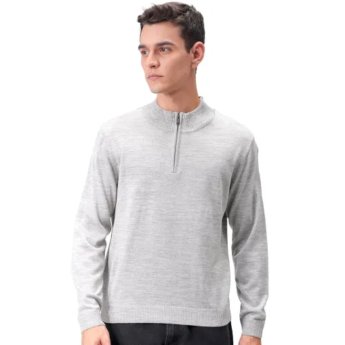 Image of The Indian Garage Co Men Relaxed Fit Solid High Neck Sweater