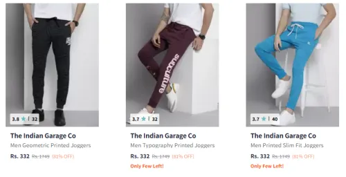 Image of The Indian Garage Co Men Trouser Minimum 80% Discount