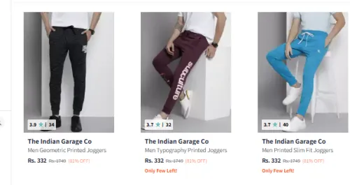Image of The indian Garage Co Men's Joggers From ₹332