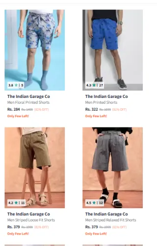 Image of The Indian Garage Co Men's Shorts From ₹284