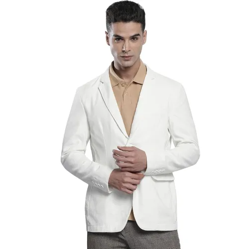 Image of The Indian Garage Co Men's Slim Fit Solid Cotton Blazer