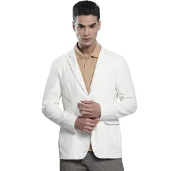 The Indian Garage Co Mens Slim Fit Solid Cotton Blazer
