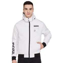 The Indian Garage Co Mens Slim Fit Solid Bomber Jackets