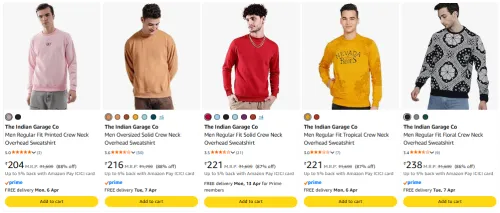 Image of The indian garage co mens sweatshirt upto 86% discount 