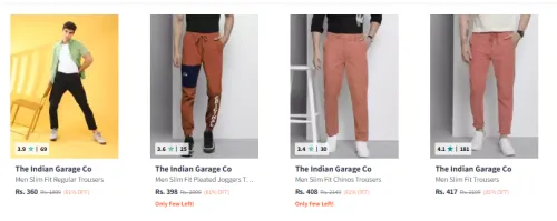 Image of The indian Garage Co men's trousers From ₹360