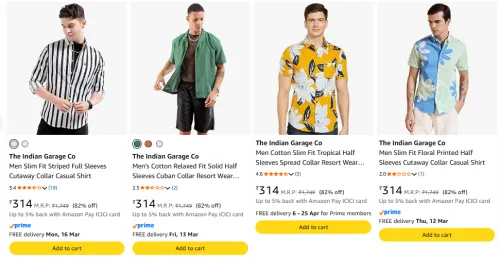 Image of The Indian Garage Co Men's Shirts starting @ ₹314