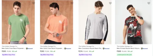 Image of The Indian Garage Co Men's T Shirts at minimum 78% Discount