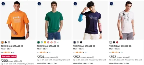 Image of THE INDIAN GARAGE CO Men's T-Shirts at minimum 85% Discount