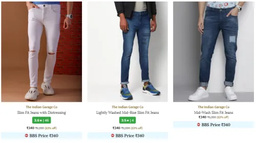 Image of The Indian Garage Co. Brand Men's Jeans @ Flat 80% Discount