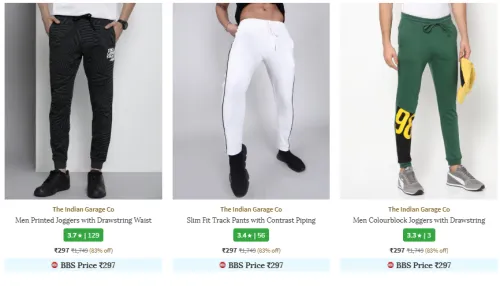 Image of The Indian Garage Co. Brand Men's Track Pants @ Flat 80% Discount 