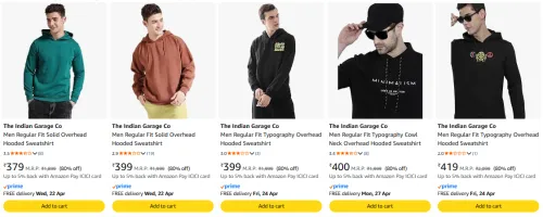 Image of The Indian Garage Co Men's Sweatshirt Upto 80% Discount 