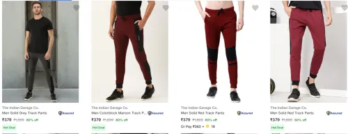 Image of The Indian Garage Co Men's Track Pants at Minimum 72% Discount