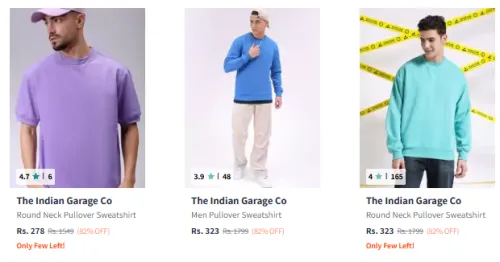 Image of The Indian Garage Co Men's Sweatshirt Starting @ ₹278