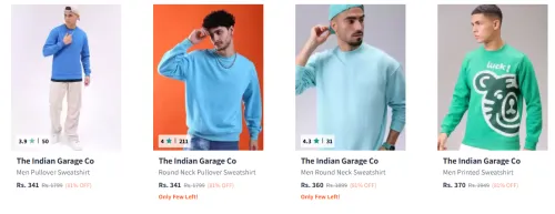 Image of The Inidian Garage Co Men Sweatshirt Minimum 80% Discount