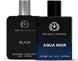 THE MAN COMPANY Aqua Noir Perfume + Black EDT Perfume | Aqua + Black Twin Set (50ml + 50ml) Eau de Toilette - 100 ml (