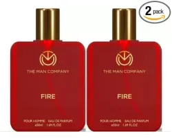 The Man Company Fire Eau De Parfum for Men | 50 ml ( Pack Of 2) | Long-Lasting Premium Perfume | Warm & Spicy Fragrance 