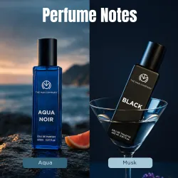 THE MAN COMPANY Iconic Duo Perfume Gift set| Black EDT+ Aqua EDP- (2x20ml)|Long Lasting Perfume Eau de Toilette - 40 m