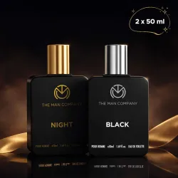 THE MAN COMPANY Black EDT & Night EDP Combo | Long-Lasting Fragrance | Party & Date Night Perfume - 100 ml (For Men)