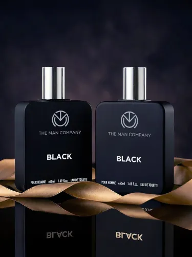 Image of THE MAN COMPANY Men Set Of 2 Black Eau De Toilette Perfume Gift Set - 50 ml Each
