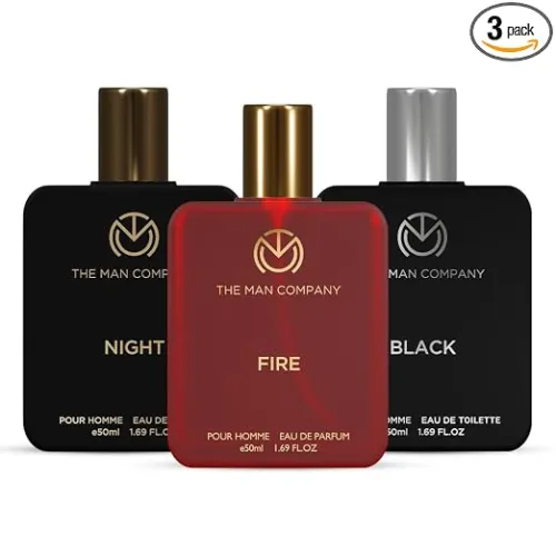 Image of The Man Company Night, Fire and Black Perfume for Man - 50ml, Set of 3 