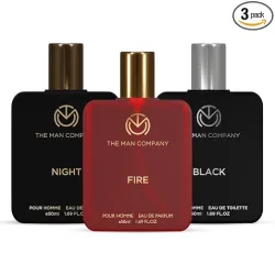 The Man Company Night, Fire and Black Perfume for Man - 50ml, Set of 3 
