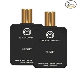 The Man Company Night Perfume for Man - 2 * 50ml | Premium Long-Lasting Fragrance | Citrusy, Exotic & Woody | Gift For M