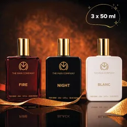 THE MAN COMPANY Fire, Night and Blanc Perfume Combo 3 x 50ml | Long-Lasting Fragrance Perfume - 150 ml (For Men)