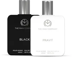 THE MAN COMPANY Black with Pravy Perfume Combo 2 x 50ml 