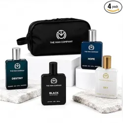 The Man Company Premium Perfume Gift Set for Men (4 x 50ml) with Travel Pouch – Black, Hope, Destiny & Sky | Long-Lasting EDP & EDT Fragrances | Luxury Gift Set for Birthday, Anniversary & V...