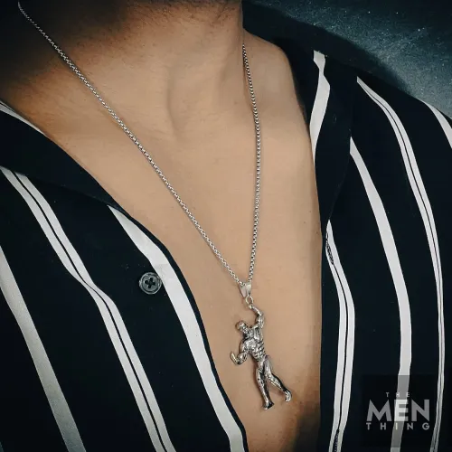 Image of THE MEN THING Alloy Pendant with Pure Stainless Steel 24inch Round Box Chain