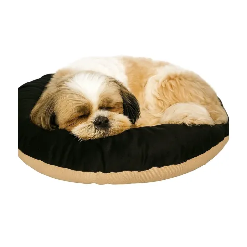 Image of The Pets Company Calming Dog & Cat Bed | Soft Fluffy Donut Reversible, Washable Pet Bed for Kittens Puppies | Cozy Plush