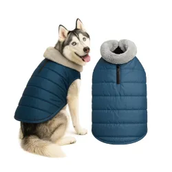 The Pets Company Fleece-Lined Dog Winter Jacket (Navy, 22-Inch)