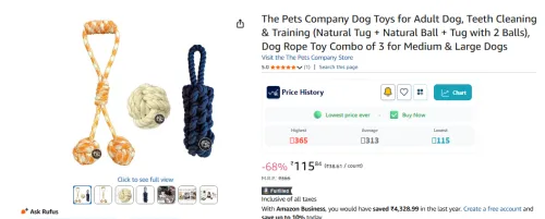 Image of The Pets Company Rope Dog Toys 3pcs