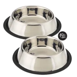 The Pets Company Stainless Steel Dog Feeding Bowl, Small Dogs (Set of 2)