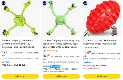 Image of The Pets Company Toys Starting @ ₹33