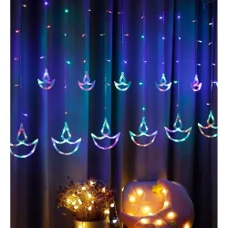 The Purple Tree Artificial Vine Leaf Curtain LED String Light, 200 LEDs, 8 Modes
