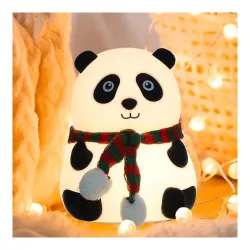 The Purple Tree Cute Panda Night Light for Kids- Rechargeable Silicone LED Lamp